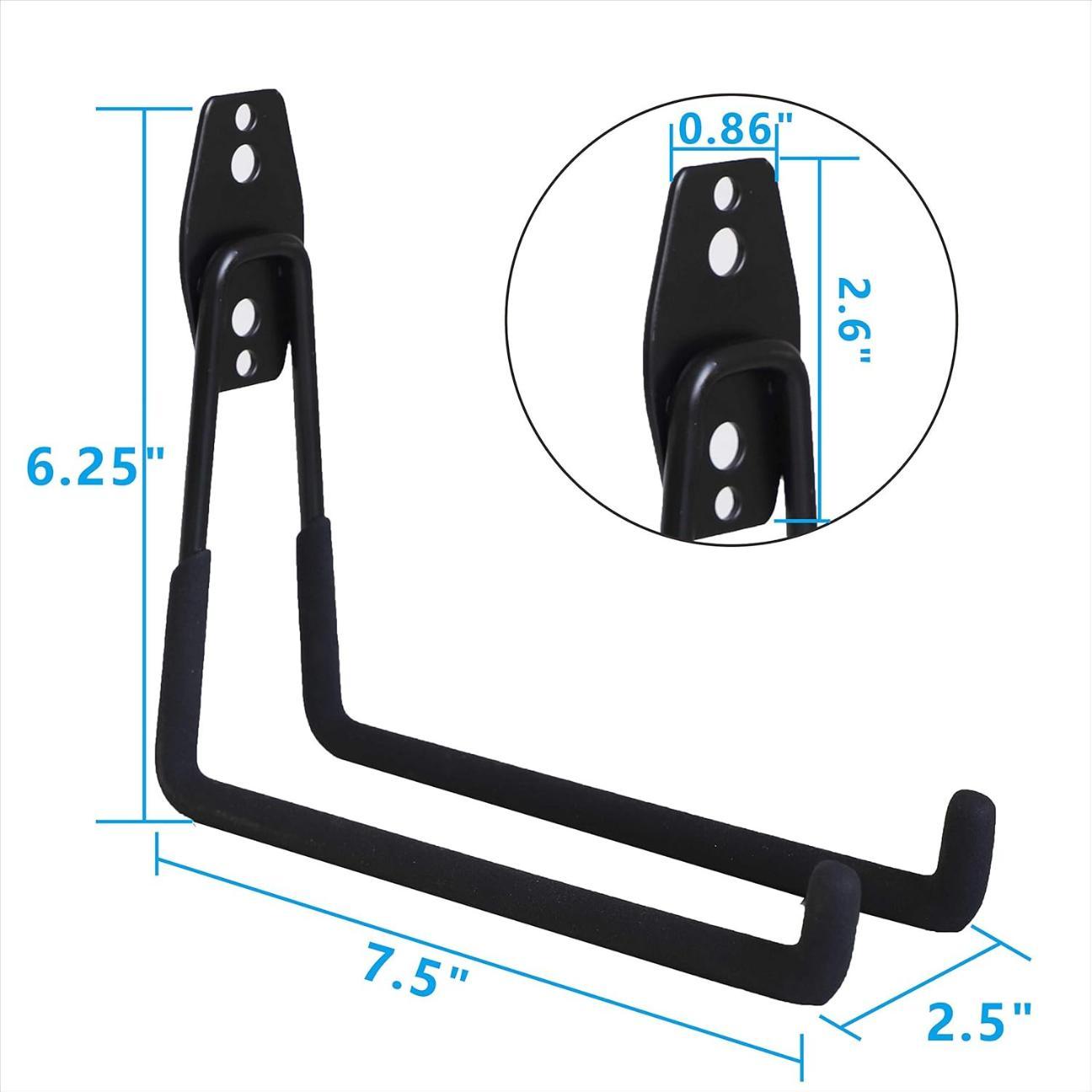 Garage Hooks, 4 Pack Wall Mount Storage Hanger with 2 Extension Cord Holder Organizer, Heavy-Duty 7.5 inch Long Hooks for Ladder, Ski, Sports, Utility, Garden Tool, Hose Storage Rack Organizer Garage Hooks, 4 Pack Wall Mount Storage Hanger with 2 Extension Cord Holder Organizer, Heavy-Duty 7.5 inch Long Hooks for Ladder, Ski, Sports, Utility, Garden Tool, Hose Storage Rack Organizer