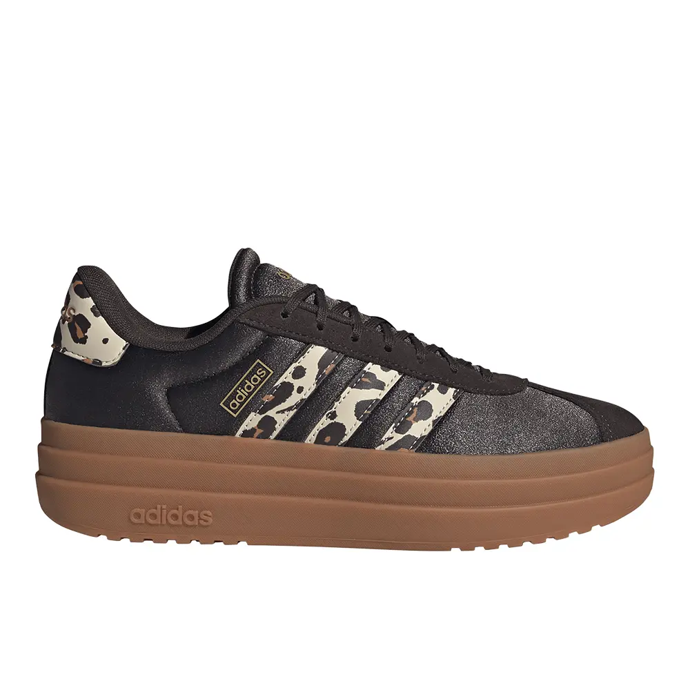 adidas Womens Vl Court Bold Lace Up Sneakers Shoes Casual - Black