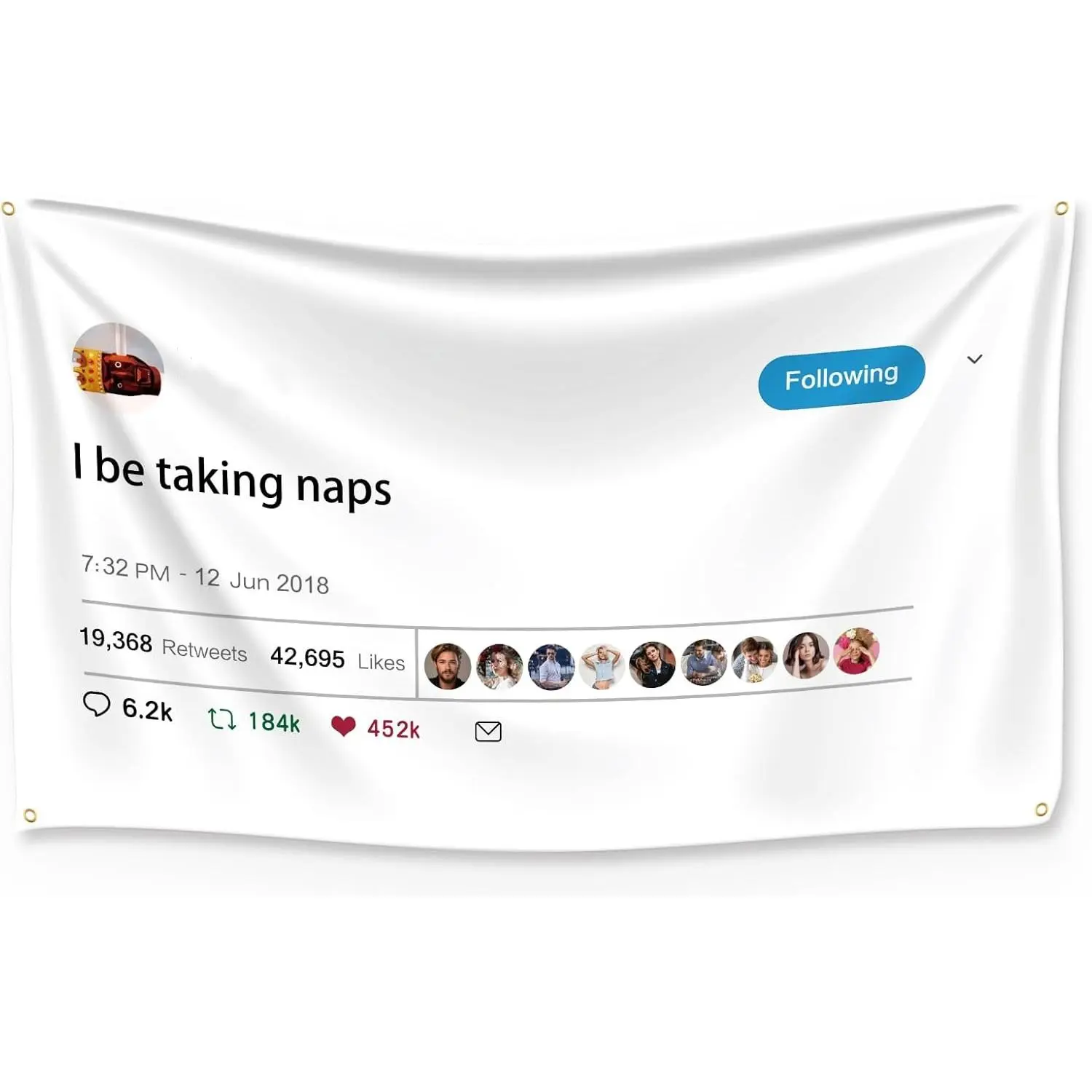 Funny Tweet Tapestry Flag, 40x60in Polyester Wall Accent with Installation Tool - HD Print Indoor Room Decor for College Dorm, Bedroom, Living Room, Home