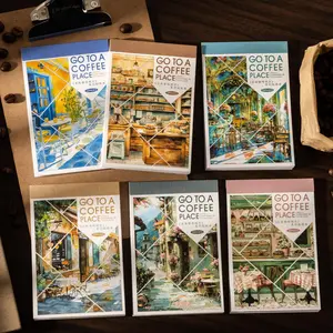 Coffee Themed Sticker Book, 30 Sheets/book Coffee Series Sticker, Decorative Sticker for DIY Scrapbooking, Journaling, Gift Wrapping, Diy Sticker Paper