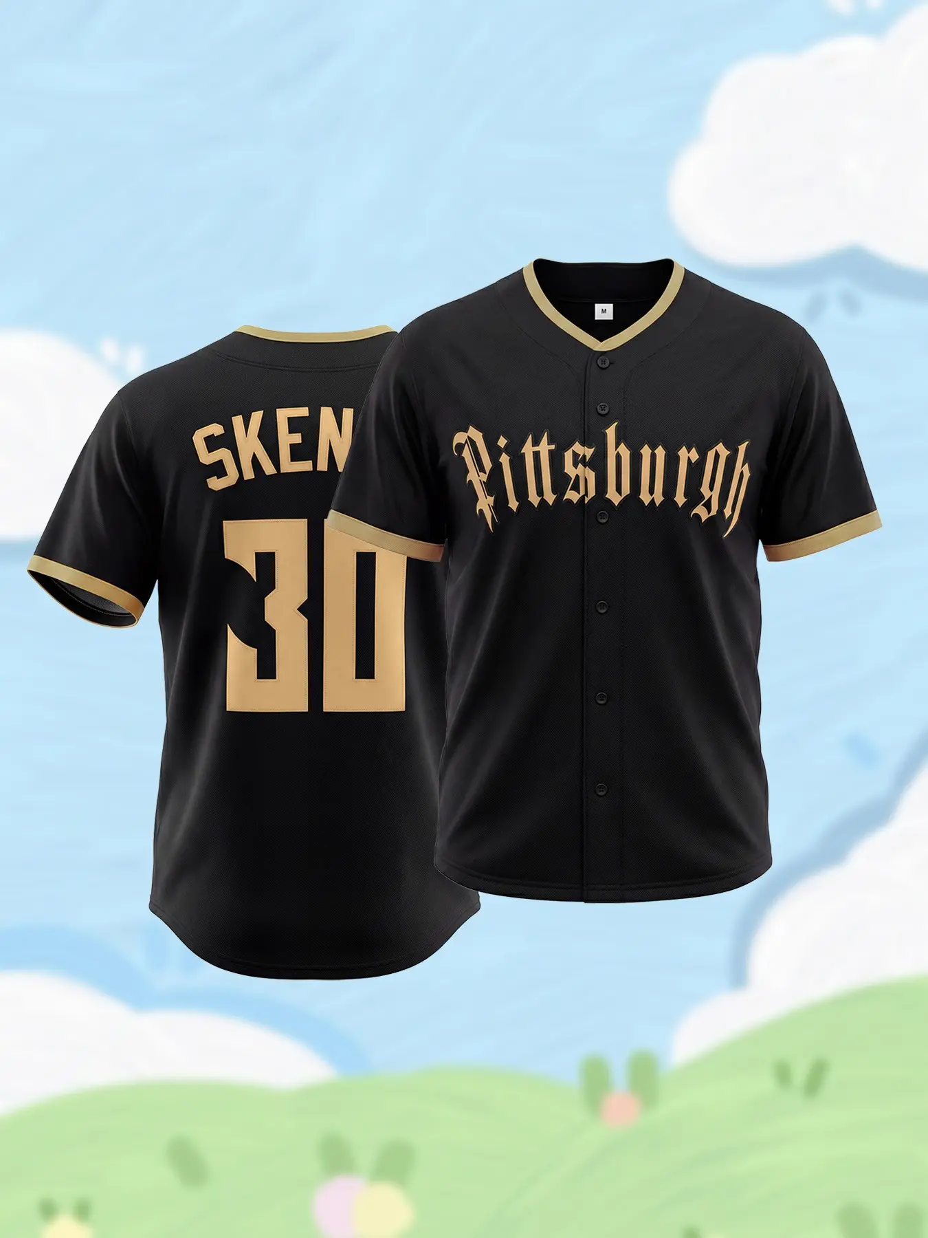 Men's Pittsburgh #30 Baseball Jersey Breathable Short Sleeve Baseball Shirt, Sports Tops, Comfortable Embroidered Sportswear, Perfect for Outdoor Sports & Fan Gifts S-3XL