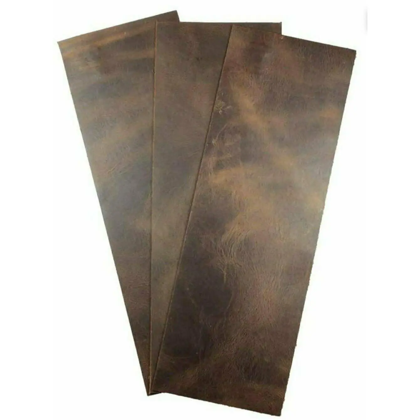 Full Grain Leather 4"x12" Set of 3 Tooling Crafts Cowhide 5/6oz (2.0mm) BROWN