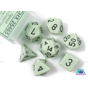 Opaque Pastel Green & Black | Acrylic Polyhedral Dice Set (7) | Chessex