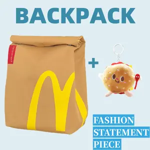 Novelty McDonald's Fashion Backpack Vintage Shoulder Bag Casual for Travel Everyday Work