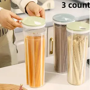 3 Count Airtight Food Storage Containers, Keep Pasta Fresh and Organized, Ideal for Pantry Use, Durable and Leak-Proof Design