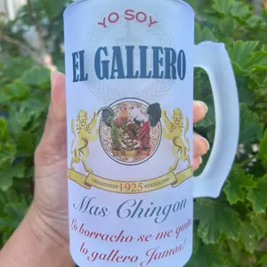 yo soy EL GALLERO más chingón 16oz frosted beer mug yo soy EL GALLERO más chingón 16oz frosted beer mug