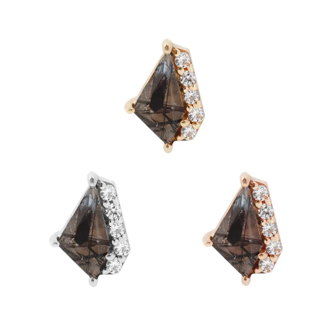 Elevate - Tourmalated Quartz + CZ - Threadless End