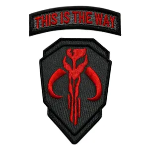 Mythosaur Skull This Way Skull Mercenary Skull Rocker Patch [2PC Bundle - Hook Fastener -MS4,5]