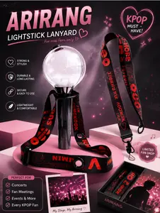 FANMADE Kpop Lightstick Strap with Random Stickers for Smartphone - Concert Tour Lanyard, Phone Case Strap, Support Light Stick