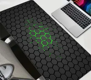Hexagon Green Style Deskmat Mouse Pad Cozy Gaming Desk Mat Anime Setup Mat