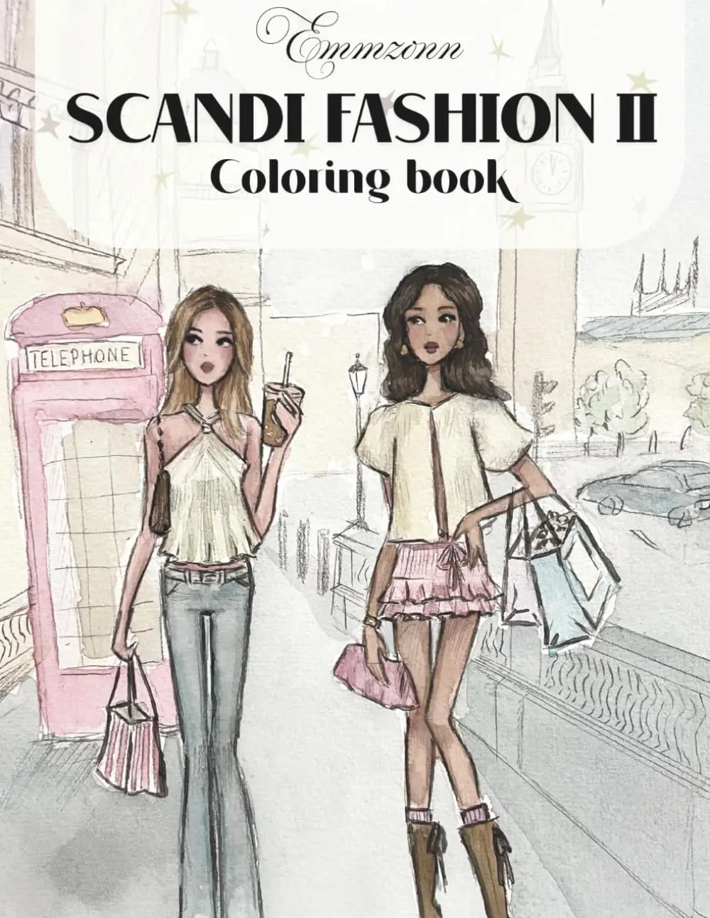 Emmzonn Scandi Fashion 2 Coloring Book - Paperback with Fashion Illustrations, Girlhood and Self-Care Themes (Coloring Books for Creative Relaxation)