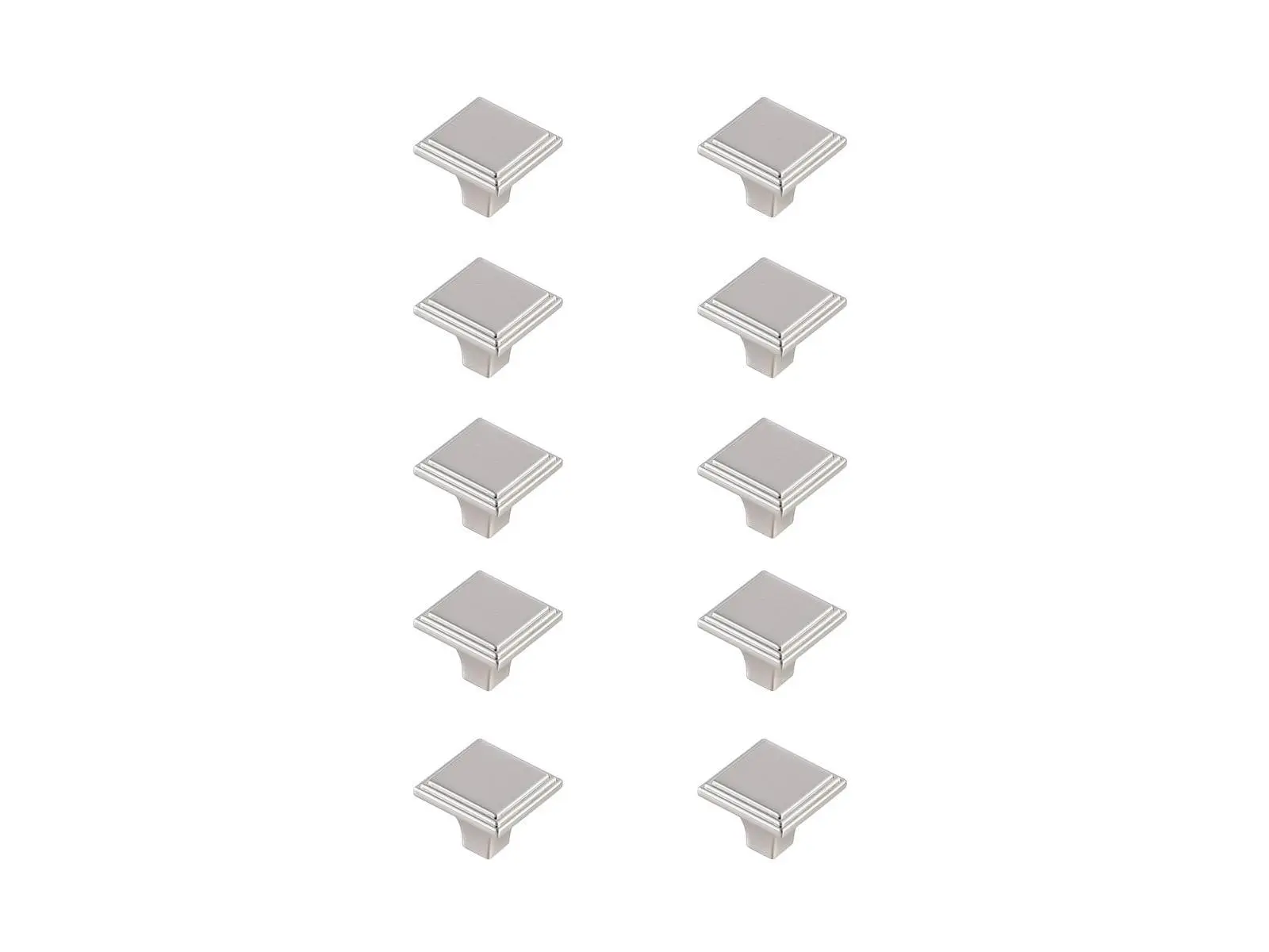 212 MAIN Brushed Nickel 1 in. Willow Square Door Knob, Model KB2012-NK, 10-Pack Multipack for Elegant Door Hardware Decor