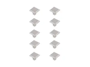 212 MAIN Brushed Nickel 1 in. Willow Square Door Knob, Model KB2012-NK, 10-Pack Multipack for Elegant Door Hardware Decor
