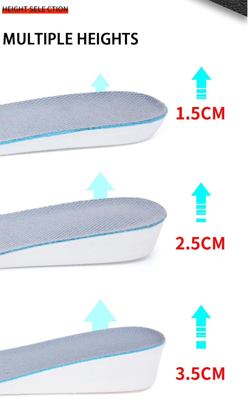 Height Increase Insoles For Men/women 1.5/2.5/3.5 Cm Up Invisible Arch Support Orthopedic Insoles Shock Absorption Eva Material