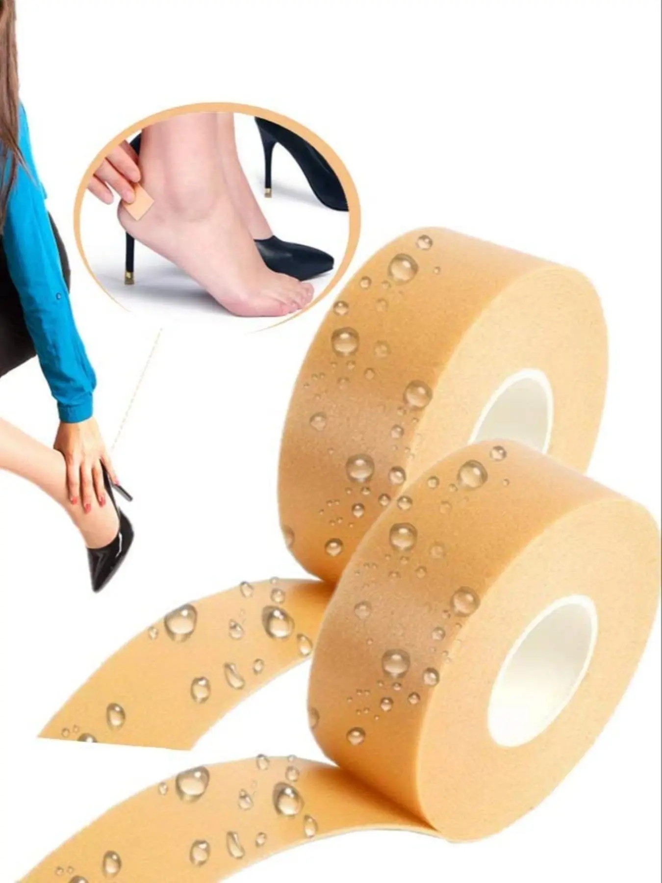 Multi-Functional Self-Adhesive Skin Bandage Roll, Durable Waterproof Foot Pad Tape for Comfort and Protection, Foot Wrap Ideal for Heel Care, Ankle Tape, Trainer Bandage