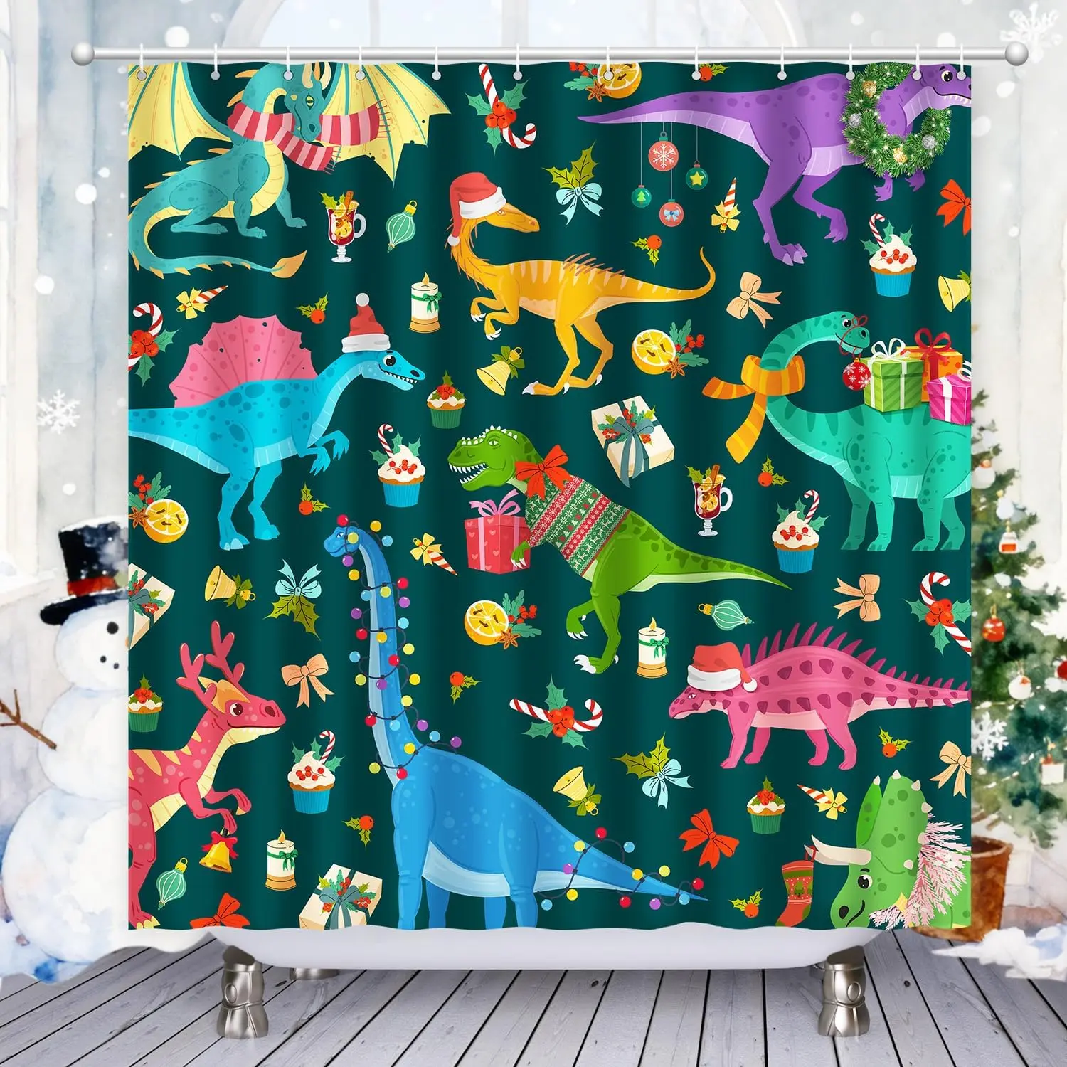 Green Christmas Dinosaur Party