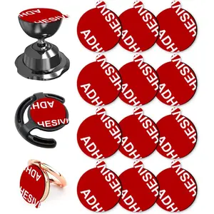 Very High Bond Sticky Adhesive, 12 PCS Double Side Stickers Adhesive Replacement Compatible with Socket Mount Base, Round Adhesive Tape for Car Magnetic Phone Holder Base & Phone Ring Holer Base