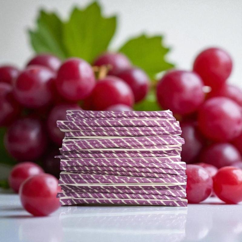 Pixy Silly Stix Candy Sweet & Sour Sugar Filled Straws Purple Grape 46 Count Pack Colombia Origin No Warranty Snack Bonbon