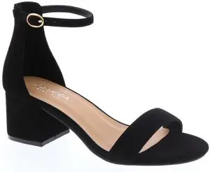 DARCIE-1W WOMAN HEEL OPEN TOE SHORT CHUNKY HEEL WITH AN ANKLE STRAP