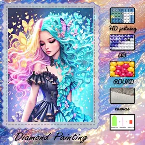 DIY 5D Velvet Cloth Diamond Painting Kit, AB Diamonds, Fairy Dust Diamonds, Crystal Diamonds for Girls, Colorful, Butterfly Diamond Embroidery, Special Craft Diamond Art Set, Wall Decoration, Gift for Family, Lovers, and Friends, Diamond Art Tools