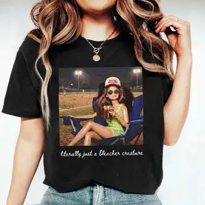 Funny Doll Bleacher Creature T-Shirt, Baseball Mom Tee, Doll Drinking Iced Coffee, Game Day Aesthetic Vintage Graphic Tee,summervibes
