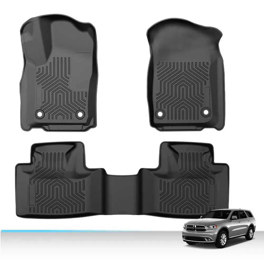 G-PLUS TPE Car Floor Mats, Floor Mats for Car, 3D Molded All-Weather Waterproof Anti-Slip Liners for 2016-23 Dodge Durango Cherokee, 3D Molding, Crease Recovery