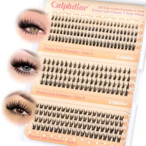 Bottom Lashes Clusters DIY Eyelash Extension 3 Styles Lower Eyelash Clusters Bottom Individual Lashes 5-7mm Thin Band Natural Bottom Lash Clusters 260pcs DIY Entire Lash Extensions by calphdiar