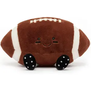 Jellycat Amuseable Rugby Plushie, Smiley and Snuggly Stuffed Football, Ultra-Huggable Plush Toy, Great Gift for Kids, Babies, Sports Fans, Game Room & Nursery Decor, Keychains