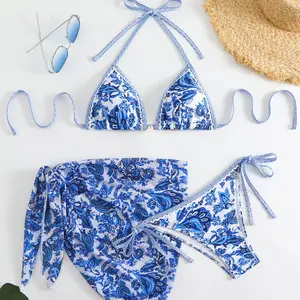 Printed triangle cup sexy bikini 2026 two-piece swimsuit bikini