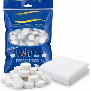 100 count Compressed Magic Towel, Napkin Tissue, Camping Wipes,  Tissue, Disposable Just add Water