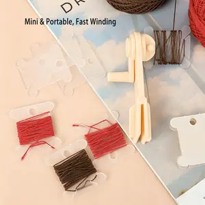Manual Embroidery Floss Bobbin Winder - Cross Stitch Thread Organizer Set for DIY Sewing & Crafts