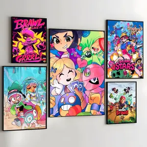 PIKPAKA B-Brawl S-Stars Hot Classic Game Poster Effortless Style Upgrade HD Wall Art | Waterproof Peel & Stick Trendy Decor | Fade-Resistant Durable Style | Chic Home Gift for Any Space