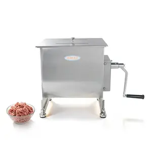 Hakka 30L/60lb Manual Meat Mixer, Fixed Stainless Steel Tank Sausage Mixer