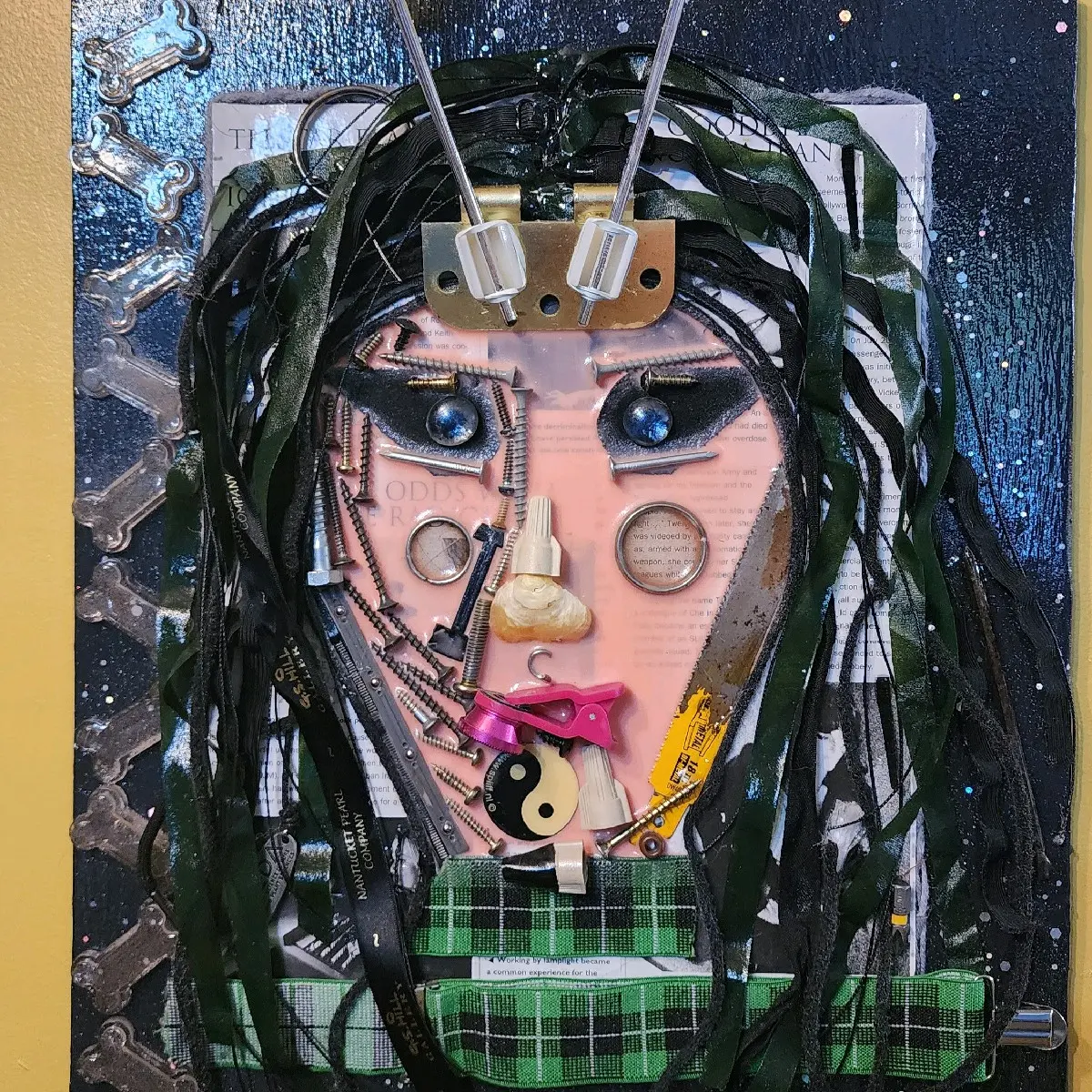 "Mantis" - Mixed Media Art