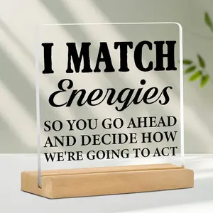 Funny Office Desktop Sign, Wooden Base Desk Sign, Office Desktop Ornament, Desk Decoration for Home Office, Gift for Colleague, Friend, Boss