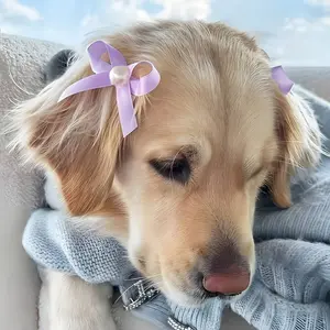 2pcs Dogs Hair Accessories Bows, Pet Hairstyles for Puppy Cat Cosplay Grooming Dog Pet Hair Clips Dog, Yorkie Teddy Dog Hair Accessories Daily