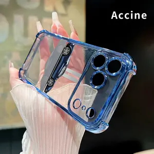 Blue Sports Car Pattern Four Corner Anti-Fall Phone Case Transparent Electroplated Protective Cover for iPhone 17 16 Pro Max 15 Plus 14 13 12 11 E Air