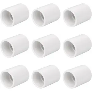 9PCS 1 Inch PVC Pipe Coupling Adapter Pipe Fitting Connectors Socket x Socket for Sprinkler, Drip Irrigation System, Pipes Extension