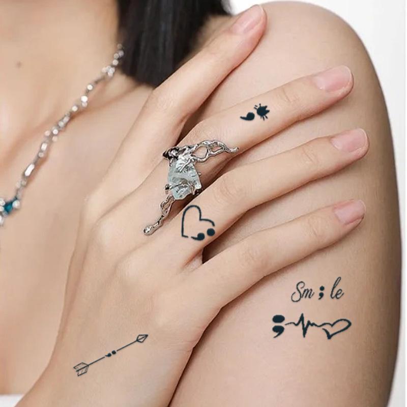 8 Sheets 154 Pcs Tiny Small Temporary Tattoos For Women Men Finger Hands, Cartoon Bohemia Fake Tattoo Stickers For  Parties, Festivals & Halloween,  Bulk Cute Black Long Lasting Vintage Tatoos Neck Cholo,