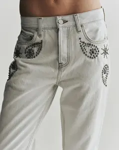 Sunset Studded Mid-Rise Jean | Cloud