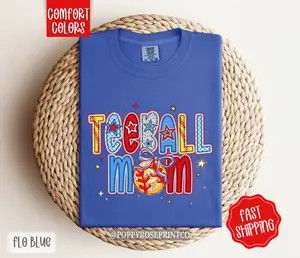 Tee-ball Mom Comfort Colors, Tee-ball Mom Tee, Tee-ball Women's Tshirt