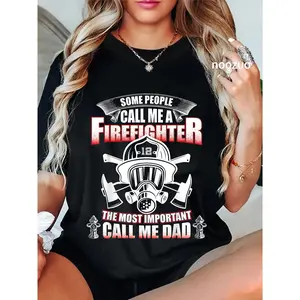 100% Cotton Fathers Day Gift for Firefighter Dad - Fireman T Shirt T-Shirt