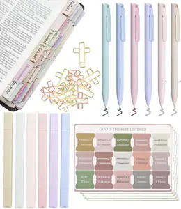 Bible Study Supplies, Bible Journaling Kit Tabs Cross Paper Clips, Highlighters and Pens No Bleed Journaling Supplies