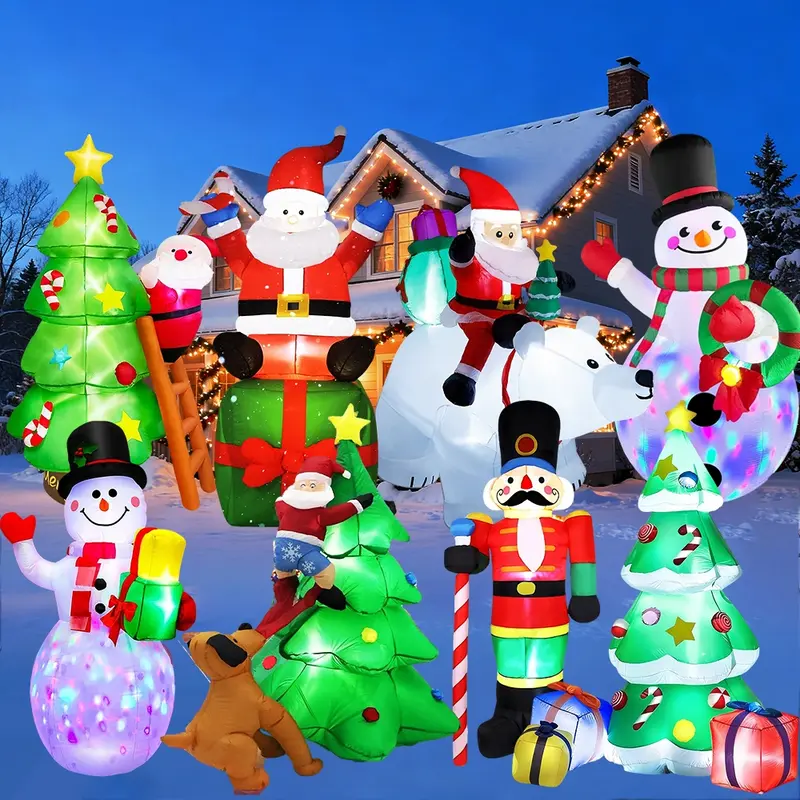 LED Lighted Outdoor Twinkle Lights Christmas Inflatable Welcome Decoration, Holiday Decor, Home Garden Yard Outdoor Store Display, Festive Xmas Ornament, Home Decoration, Yard Decoration, Outdoor Decoration, Garden Decoration, Store Decoration