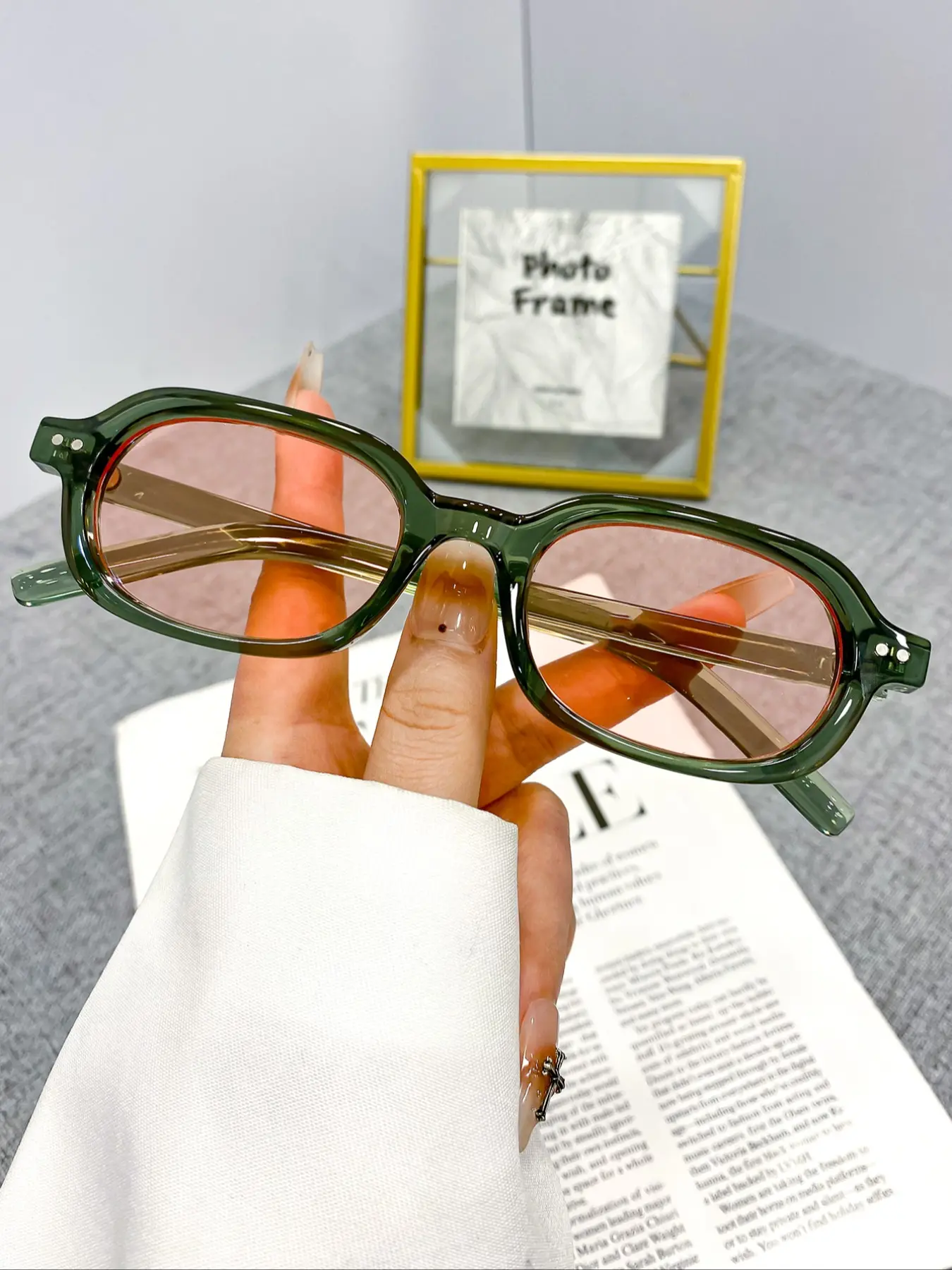 New Vintage Small Frame Rectangular Fashion Eyeglasses, Casual Stylish Glasses, Vintage Style Glasses, Simple Versatile Eyewear for Women & Men, Perfect Daily Wear Accessories, Classic Rectangle Frame