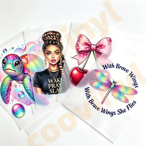 C Box * -DTF iron on heat transfer vinyl cup wrap  bundle  DIY (claim in live )