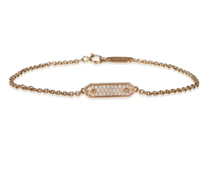Pre-owned Tiffany & Co. Rose Gold Diamond ID Bracelet
