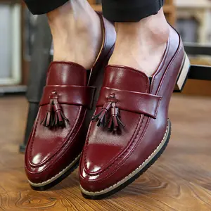 Brand Bdhjydb Men'S Glossy Red Slip-On Loafers with Tassel Detail - Stylish Low-Top Faux Cover Shoes, Comfortable Rubber Sole for Casual or Formal Wear, Formal Footwear, Sleek Shoe Design, Durable Footwear