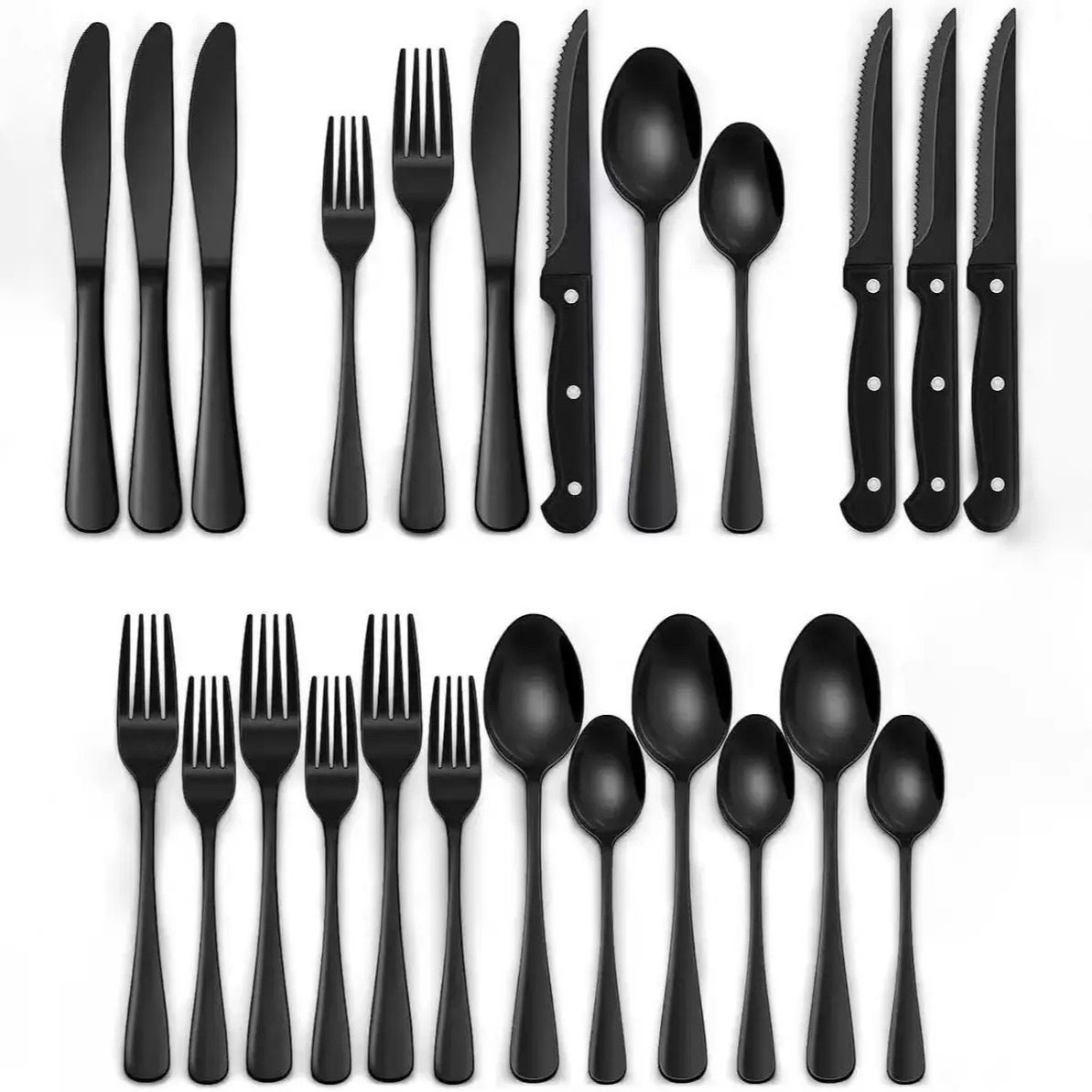 24-Piece Stainless Steel Cutlery Set, Flatware Set, Dinner Utensil Set, Cutlery Utensil Sets, Durable Tableware Set for Home & Restaurant Use, Ideal Christmas Gift for Family Gatherings, Utensils Set