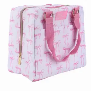 Pastel Pink Bow Lunch Tote